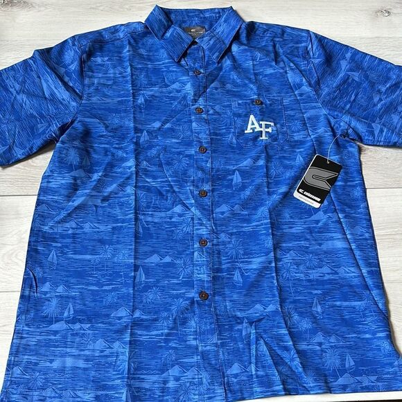 Colosseum Mens Royal Air Force Falcons Ozark Button-Up Shirt L Blue NWT in packg - Picture 5 of 5